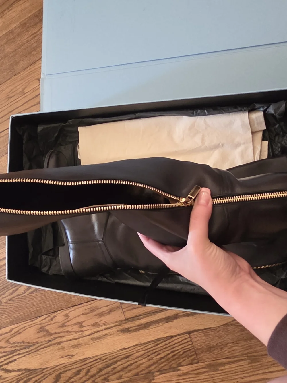 Lanvin Deep Brown Leather Over-the-Knee Zip Boots